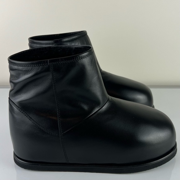 NEW AMINA MUADDI BLACK LEATHER BOOTS - Picture 4 of 16